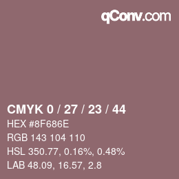 Color code: CMYK 0 / 27 / 23 / 44 | qconv.com