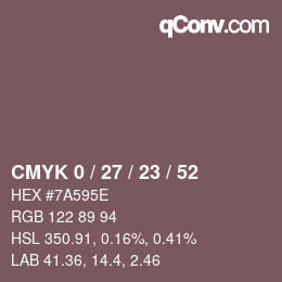 Código de color: CMYK 0 / 27 / 23 / 52 | qconv.com