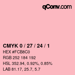 Color code: CMYK 0 / 27 / 24 / 1 | qconv.com