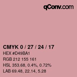 カラーコード: CMYK 0 / 27 / 24 / 17 | qconv.com