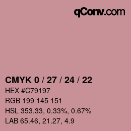 Color code: CMYK 0 / 27 / 24 / 22 | qconv.com