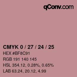 Color code: CMYK 0 / 27 / 24 / 25 | qconv.com