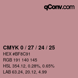 Color code: CMYK 0 / 27 / 24 / 25 | qconv.com