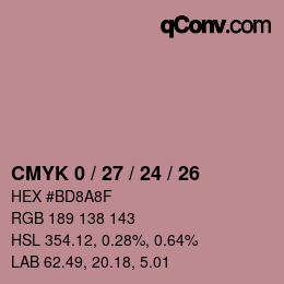 Color code: CMYK 0 / 27 / 24 / 26 | qconv.com