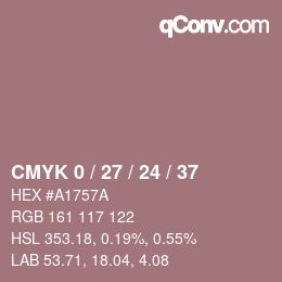 Farbcode: CMYK 0 / 27 / 24 / 37 | qconv.com