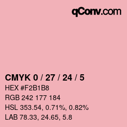 カラーコード: CMYK 0 / 27 / 24 / 5 | qconv.com