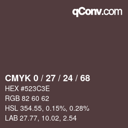カラーコード: CMYK 0 / 27 / 24 / 68 | qconv.com