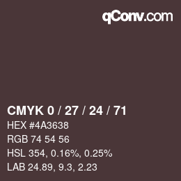 Color code: CMYK 0 / 27 / 24 / 71 | qconv.com