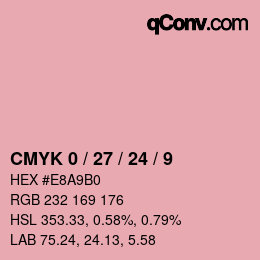 Farbcode: CMYK 0 / 27 / 24 / 9 | qconv.com