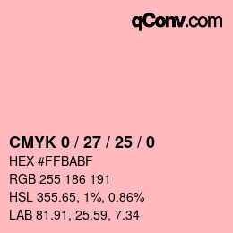 Color code: CMYK 0 / 27 / 25 / 0 | qconv.com