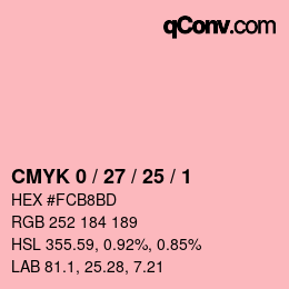 Color code: CMYK 0 / 27 / 25 / 1 | qconv.com