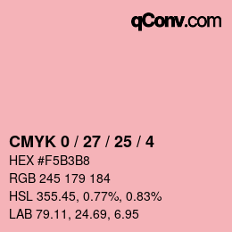 カラーコード: CMYK 0 / 27 / 25 / 4 | qconv.com