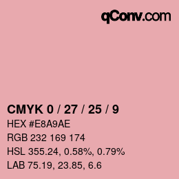 カラーコード: CMYK 0 / 27 / 25 / 9 | qconv.com