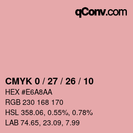 カラーコード: CMYK 0 / 27 / 26 / 10 | qconv.com