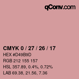 カラーコード: CMYK 0 / 27 / 26 / 17 | qconv.com