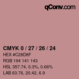 Color code: CMYK 0 / 27 / 26 / 24 | qconv.com