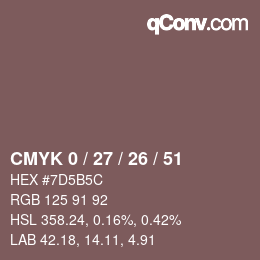 Color code: CMYK 0 / 27 / 26 / 51 | qconv.com