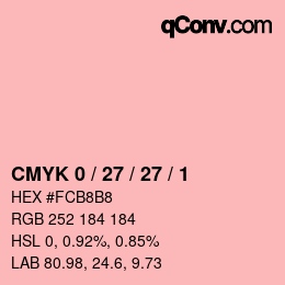 Color code: CMYK 0 / 27 / 27 / 1 | qconv.com
