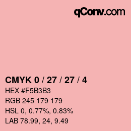 カラーコード: CMYK 0 / 27 / 27 / 4 | qconv.com