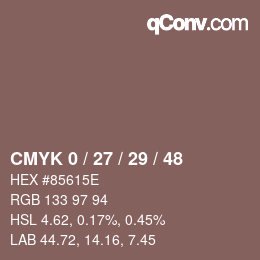 Código de color: CMYK 0 / 27 / 29 / 48 | qconv.com
