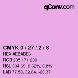 カラーコード: CMYK 0 / 27 / 2 / 8 | qconv.com