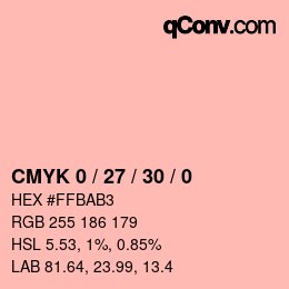 颜色代码: CMYK 0 / 27 / 30 / 0 | qconv.com