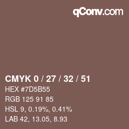 Color code: CMYK 0 / 27 / 32 / 51 | qconv.com