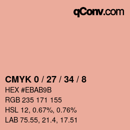 カラーコード: CMYK 0 / 27 / 34 / 8 | qconv.com