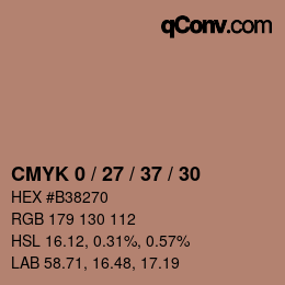 颜色代码: CMYK 0 / 27 / 37 / 30 | qconv.com