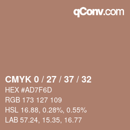 Color code: CMYK 0 / 27 / 37 / 32 | qconv.com