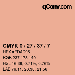 カラーコード: CMYK 0 / 27 / 37 / 7 | qconv.com