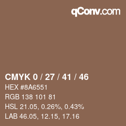 颜色代码: CMYK 0 / 27 / 41 / 46 | qconv.com