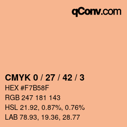 カラーコード: CMYK 0 / 27 / 42 / 3 | qconv.com