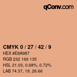 カラーコード: CMYK 0 / 27 / 42 / 9 | qconv.com