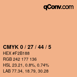 Color code: CMYK 0 / 27 / 44 / 5 | qconv.com