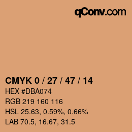 颜色代码: CMYK 0 / 27 / 47 / 14 | qconv.com