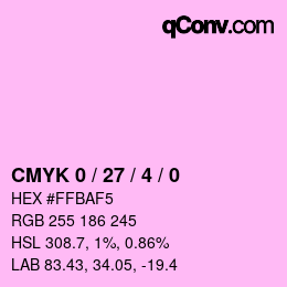 カラーコード: CMYK 0 / 27 / 4 / 0 | qconv.com