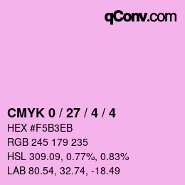 カラーコード: CMYK 0 / 27 / 4 / 4 | qconv.com