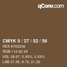 Color code: CMYK 0 / 27 / 52 / 56 | qconv.com