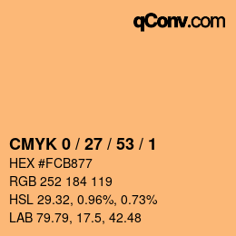 Color code: CMYK 0 / 27 / 53 / 1 | qconv.com