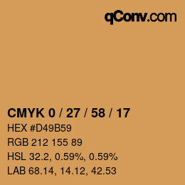 Código de color: CMYK 0 / 27 / 58 / 17 | qconv.com