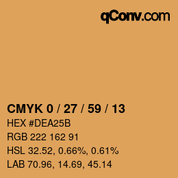 Código de color: CMYK 0 / 27 / 59 / 13 | qconv.com