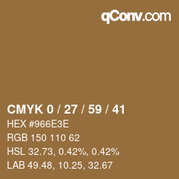 カラーコード: CMYK 0 / 27 / 59 / 41 | qconv.com