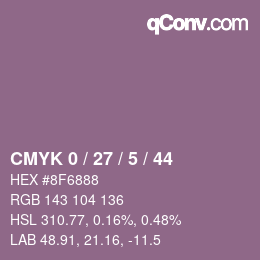Farbcode: CMYK 0 / 27 / 5 / 44 | qconv.com