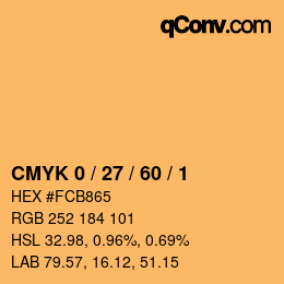 Color code: CMYK 0 / 27 / 60 / 1 | qconv.com