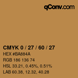 Color code: CMYK 0 / 27 / 60 / 27 | qconv.com