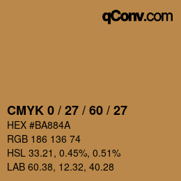 Color code: CMYK 0 / 27 / 60 / 27 | qconv.com