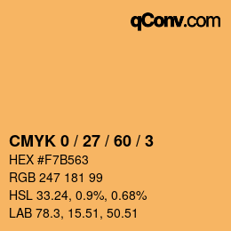 Color code: CMYK 0 / 27 / 60 / 3 | qconv.com