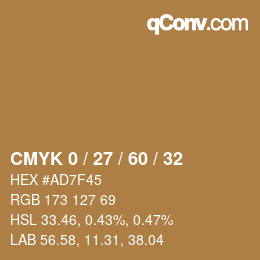 Color code: CMYK 0 / 27 / 60 / 32 | qconv.com