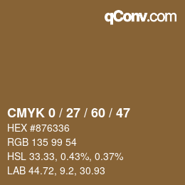 Color code: CMYK 0 / 27 / 60 / 47 | qconv.com